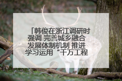 韩俊在浙江调研时强调 完善城乡融合发展体制机制 推进学习运用“千万工程”经验走深走实