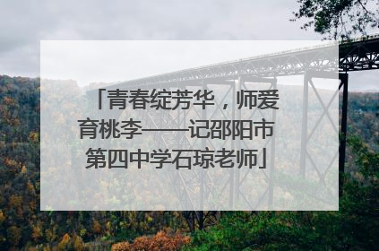 青春绽芳华，师爱育桃李——记邵阳市第四中学石琼老师