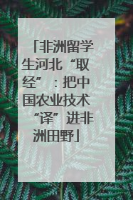 非洲留学生河北“取经”：把中国农业技术“译”进非洲田野