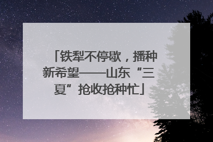 铁犁不停歇，播种新希望——山东“三夏”抢收抢种忙