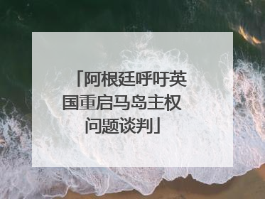 阿根廷呼吁英国重启马岛主权问题谈判