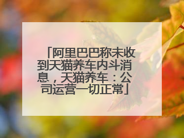 阿里巴巴称未收到天猫养车内斗消息，天猫养车：公司运营一切正常