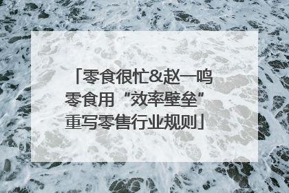 零食很忙&赵一鸣零食用“效率壁垒”重写零售行业规则