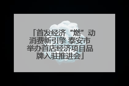 首发经济“燃”动消费新引擎 泰安市举办首店经济项目品牌入驻推进会