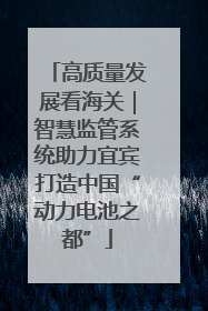 高质量发展看海关｜智慧监管系统助力宜宾打造中国“动力电池之都”