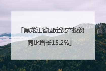 黑龙江省固定资产投资同比增长15.2%