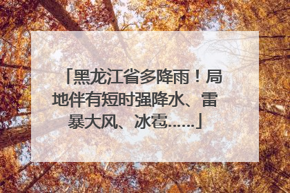 黑龙江省多降雨！局地伴有短时强降水、雷暴大风、冰雹……
