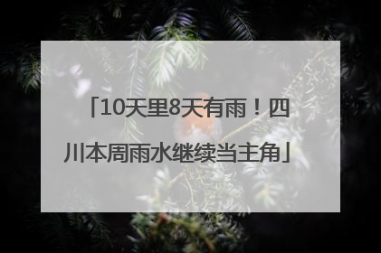 10天里8天有雨！四川本周雨水继续当主角