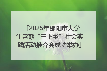 2025年邵阳市大学生暑期“三下乡”社会实践活动推介会成功举办