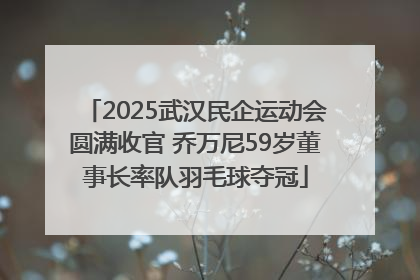 2025武汉民企运动会圆满收官 乔万尼59岁董事长率队羽毛球夺冠
