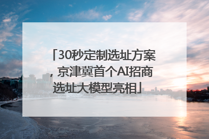 30秒定制选址方案，京津冀首个AI招商选址大模型亮相