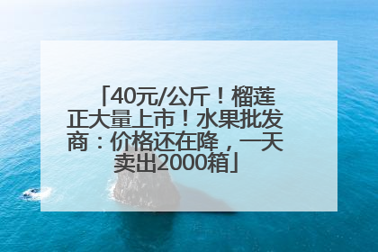 40元/公斤！榴莲正大量上市！水果批发商：价格还在降，一天卖出2000箱